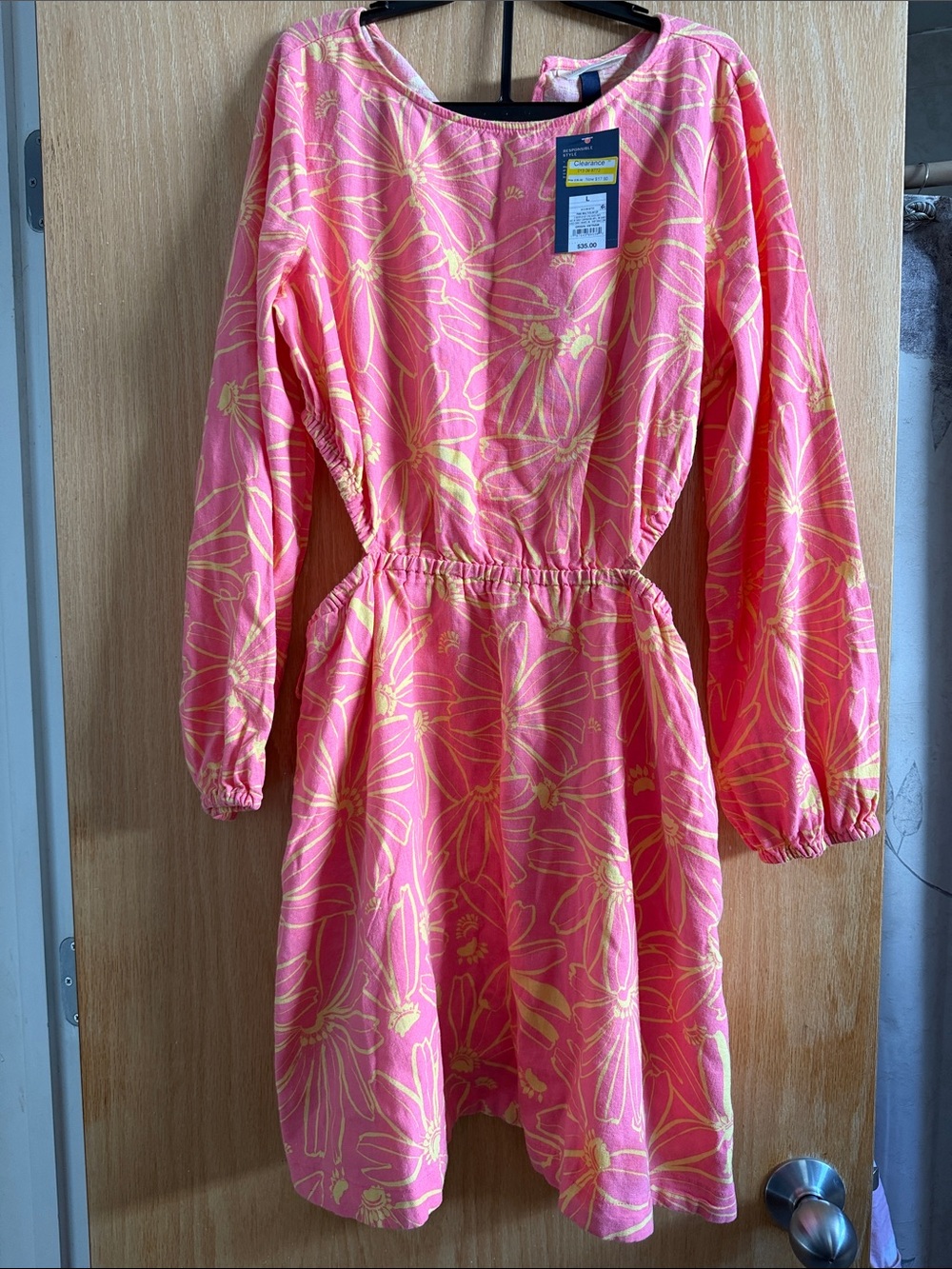 Universal Thread Pink Mini Dress with Yellow Floral Print
